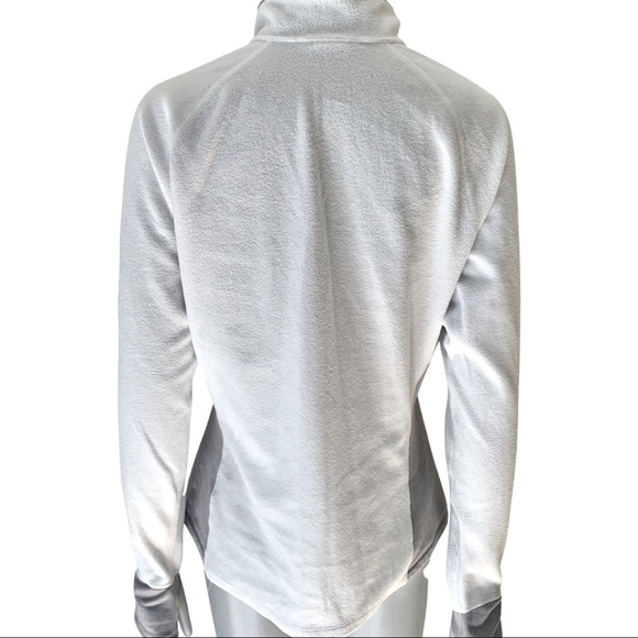 THE NORTH FACE Fleece Jacket Full Zip White Gray Lightweight Activewear Size M - Picture 10 of 15